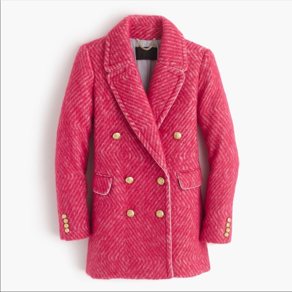 J. Crew Pink Diamond Pea Coat